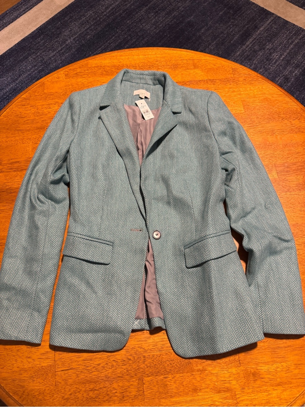 LOFT Teal Herringbone Blazer
